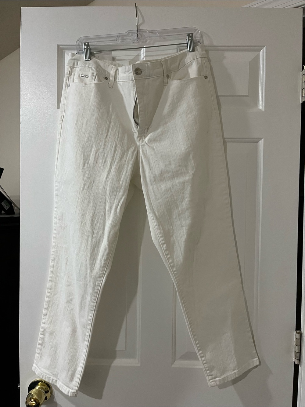 Nine West White/Off White Straight-Leg Jeans